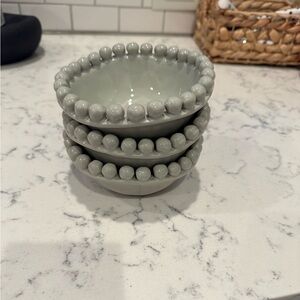 Gray Beaded Edge Bowls